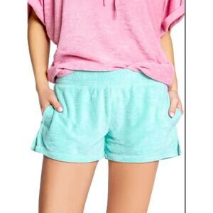 PJ SALVAGE XL Seafoam Green Terry Beach Bound Drawstring Lounge Shorts NWT B55